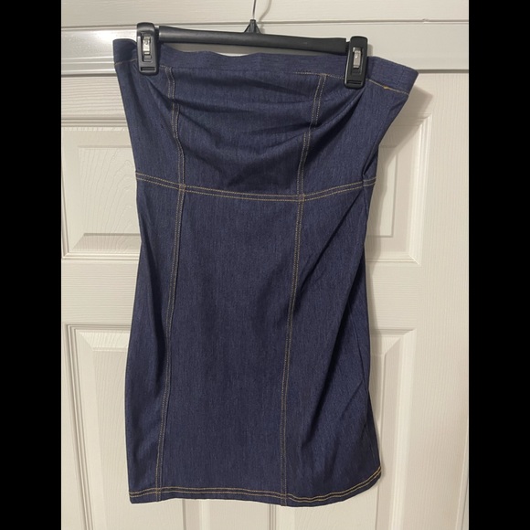 Dresses & Skirts - Strapless Denim Mini Dress